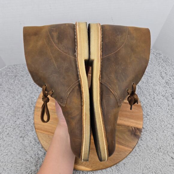 Clarks Mens 13M Original Desert Brown Leather Distressed Crepe Sole Chukka Boot